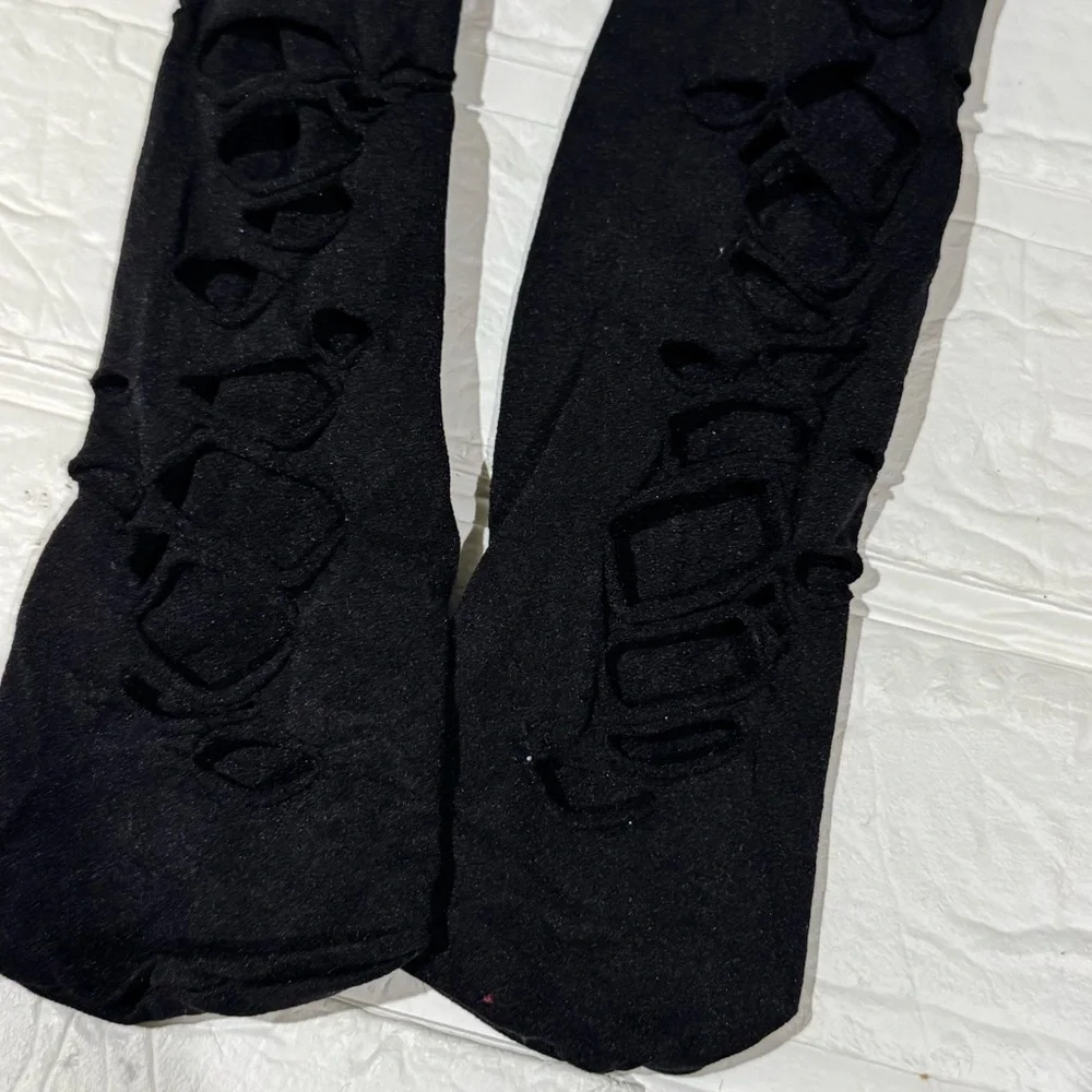 Spirit Black Tattered Tights Kids Size S/M in Blk